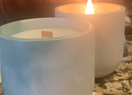 Marbel Colored Concrete Vessel Candles