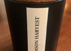 7oz Black Matte Glass Vessel with Wood Lid:  Net wt 5oz/142g